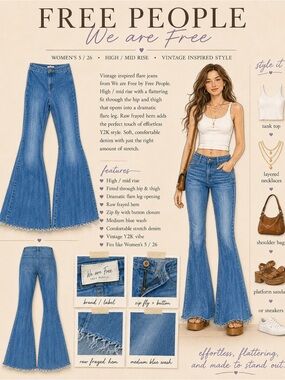 Free People We The Free Just Float On Raw Hem Flare Jeans 25